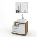 Ver mais imagens de Conjunto para Banheiro Gabinete com Cuba e Espelheira Legno 650W Branco