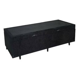 Cama Box Bau Solteirão Premium ( Blindada ) Super Reforçada - Corino - Preto - 3
