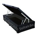 Ver imagem 4 de Cama Box Bau Solteirão Premium ( Blindada ) Super Reforçada - Corino - Preto