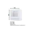 Ver imagem 2 de Gabinete de Cozinha Modulado Balcão C/ Tampo Americana P/ Forno de Embutir e Cooktop 80cm Branco -
