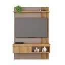 Ver imagem 2 de Painel para Tv até 45 Polegadas Suspenso 119cm Buriti Marrom Grace Shop Jm