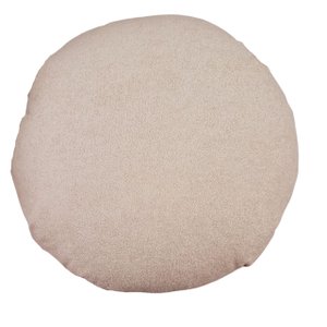 Capa Almofada Redonda Boucle Diversas Cores 43x43 - Bege Claro