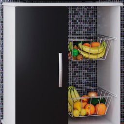 Balcao de Cozinha com Fruteira 1 Pt Ia04 Branco Preto Mpri Branco Preto - 8