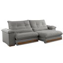 Ver imagem 3 de Sofá Dubai Linho 02 Módulos de 80 Cm B25 Cm Meu Sofá Online A230 Linho Cinza