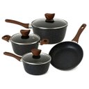 Ver imagem 1 de Conjunto de Panelas Antiaderente Preto com Tampa de Vidro - 4 Peças