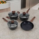 Ver imagem 2 de Conjunto de Panelas Antiaderente Preto com Tampa de Vidro - 4 Peças