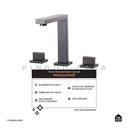 Ver imagem 2 de Torneira para Banheiro Misturador Duplo Comando Maquiné Pingoo.casa - Preto Fosco