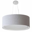 Ver imagem 1 de Lustre Pendente Cilíndrico Duplo Md-4125 Cúpula em Tecido 60x25cm Rustico Cinza - Bivolt
