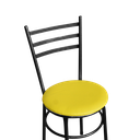 Ver imagem 3 de Jogo 4 Cadeiras Para Cozinha Epoxi Craqueada Assento Estofado - Amarelo