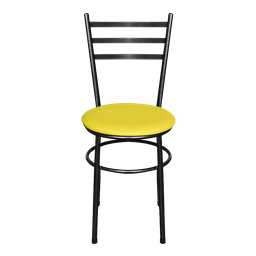 Jogo 4 Cadeiras Para Cozinha Epoxi Craqueada Assento Estofado - Amarelo - 5
