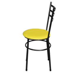 Jogo 4 Cadeiras Para Cozinha Epoxi Craqueada Assento Estofado - Amarelo - 4