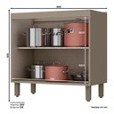 Ver imagem 2 de Balcão de Cozinha Connect 2 Portas 80 Cm Duna Cristal - Henn
