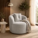 Ver imagem 1 de Poltrona Sala Orgânica Confortável Reforçada Bouclé Quarto