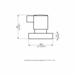 Acabamento Registro Base Deca 1/2 e 3/4 e 1 (pequeno) - Preto Fosco - Color Ice                      - 2