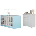 Ver imagem 1 de Quarto Infantil com Berço Colchão Incluso e Cômoda Algodão Doce Multimóveis Mp4250