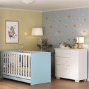 Ver imagem 2 de Quarto Infantil com Berço Colchão Incluso e Cômoda Algodão Doce Multimóveis Mp4250