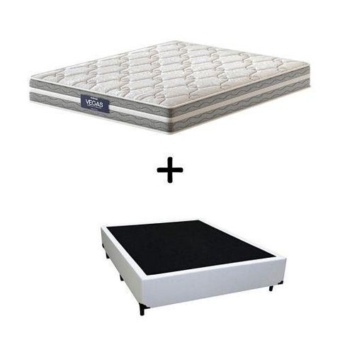 Cama Box Queen + Colchão de Molas Ensacadas Probel Vegas Comfort Pillow Euro Queen