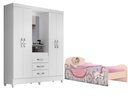 Ver imagem 1 de Jogo Duas Peças Infantil Guarda-Roupa Capri Moval e Cama Floresta Estrela