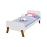 Cama Infantil Montessoriana Solteiro Lisa - Branco E Mel - Cor: Branco - 3