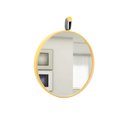 Ver imagem 1 de Espelho Decorativo Short Strip Amarelo Alça Corino Preto 50 cm Redondo Amarelo/Preto, 50 cm