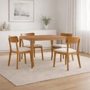 Ver imagem 3 de Mesa de Jantar 4 Lugares Retangular 120cm Tampo MDF Claris N01 Ypê - Lyam Decor
