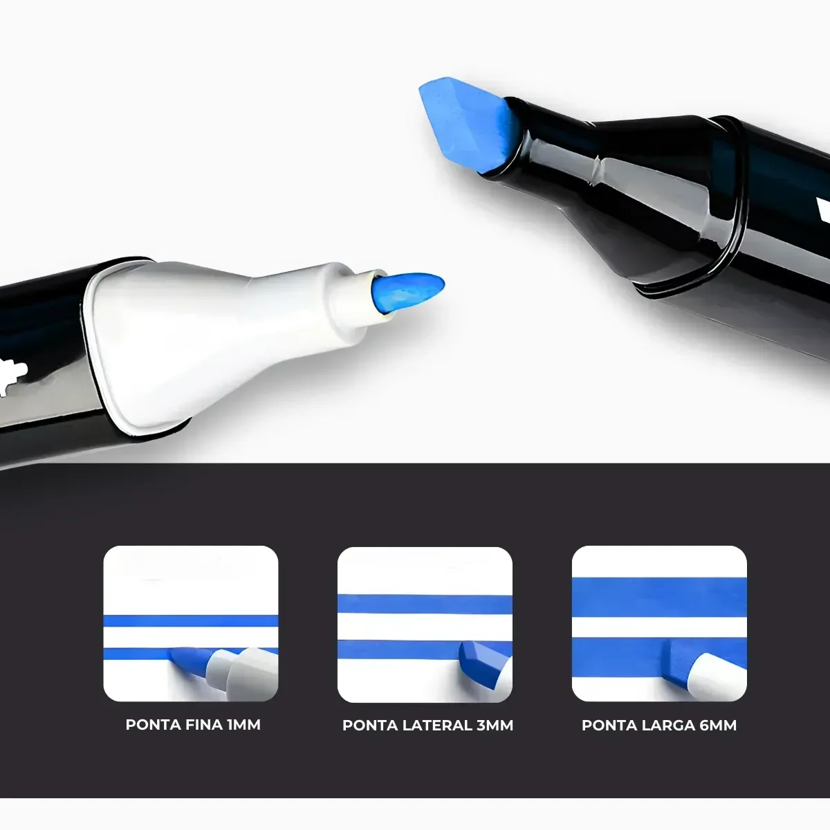 Kit Livro de Colorir Capa Dura + 24 Canetinhas Coloridas- Azul - 9