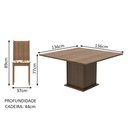 Ver imagem 3 de Conjunto Sala de Jantar Madesa Clarice Mesa Tampo de Madeira com 8 Cadeiras - Rustic/lírio Bege