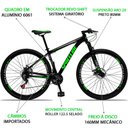 Ver imagem 3 de Bicicleta Aro 29 SPACELINE Alumínio 21v Freio a Disco Preto Verde Dropp 17