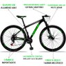 Bicicleta Aro 29 SPACELINE Alumínio 21v Freio a Disco Preto Verde Dropp 17 - 6