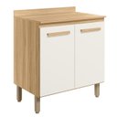 Ver imagem 1 de Balcao 02 Portas 80cm com Tampo 16986 Freijo Off White Cristal Nicioli