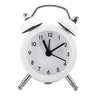 MINI RELÓGIO DESPERTADOR DE MESA PEQUENO REDONDO RETRO:Branco - 1