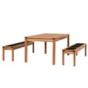 Ver imagem 3 de Mesa de Jantar 6 Lugares com 02 Bancos de Madeira 180cm Trammare C07 Corda Preta - Lyam Decor