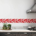 Ver imagem 1 de Faixa de Parede Imitando Azulejo Pastilhas Vermelhas- Kit 2 unidades