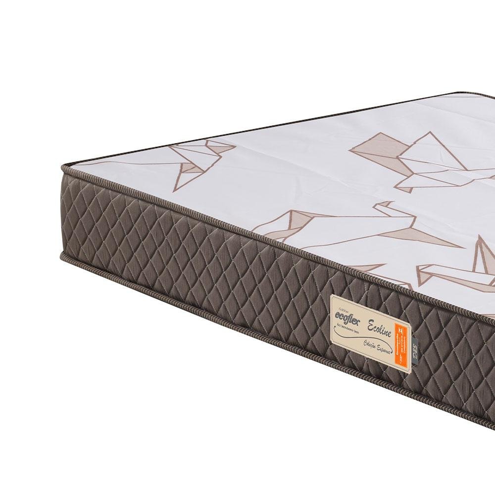 Cama Box Casal Reforçada 138x188 + Colchão Ecoline Ecoflex Espuma D23 Courino Linho - 2