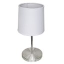 Ver imagem 4 de Kit 2 Luminária mini abajur base escovada cupula tecido Branca