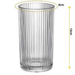 Jogo com 6 Copos de Vidro Graffiato Transparente para Suco ou Água 420ml - 2