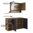Ver imagem 5 de Gabinete de Banheiro 110cm com Espelheira 2 Portas sem Cuba Antônia Preto/Mel/Grafite