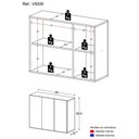 Ver imagem 4 de Gabinete Banheiro 3 Portas Suspenso 90Cm Multimóveis V5029 Branco Branco
