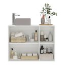Ver imagem 3 de Gabinete Banheiro 3 Portas Suspenso 90Cm Multimóveis V5029 Branco Branco