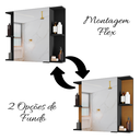 Ver imagem 4 de Espelharia Armário Banheiro Moderna MDP Resistente 1 Porta:Preto