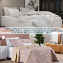 Ver imagem 4 de Colcha Queen Size Babado Florença Bordado Dupla Face 200 Fios Bouti:lilas