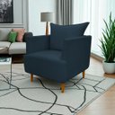 Ver imagem 2 de Poltrona Decorativa para Sala Recepção Escritório Consultório Reforçada Eliza Tecido Suede