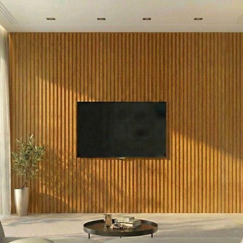 Painel para TV até 85 Polegadas Ripado 100% MDF 250CMX322CM Supremo Marrom