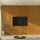 Ver imagem 1 de Painel para TV até 85 Polegadas Ripado 100% MDF 250CMX322CM Supremo Marrom