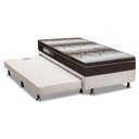 Ver imagem 1 de Cama Box Baú C/auxiliar Solteiro: Colchão Ortopédico Ortobom Light + Base Crc Courano White(