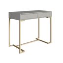 Ver imagem 2 de Aparador Escrivaninha Industrial 91cm C/ 2 Gavetas Pés Metal Cor:champagne com Arenas