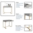 Ver imagem 5 de Aparador Escrivaninha Industrial 91cm C/ 2 Gavetas Pés Metal Cor:champagne com Arenas