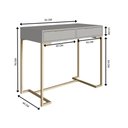 Ver imagem 3 de Aparador Escrivaninha Industrial 91cm C/ 2 Gavetas Pés Metal Cor:champagne com Arenas