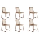 Ver imagem 1 de Kit 6 Cadeiras Sala Jantar Wood 1751 6 Uni Rose/linho Areia - Carraro