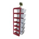 Ver imagem 3 de Organizador 6 Cestos Vermelho com Cestos Brancos Organizer